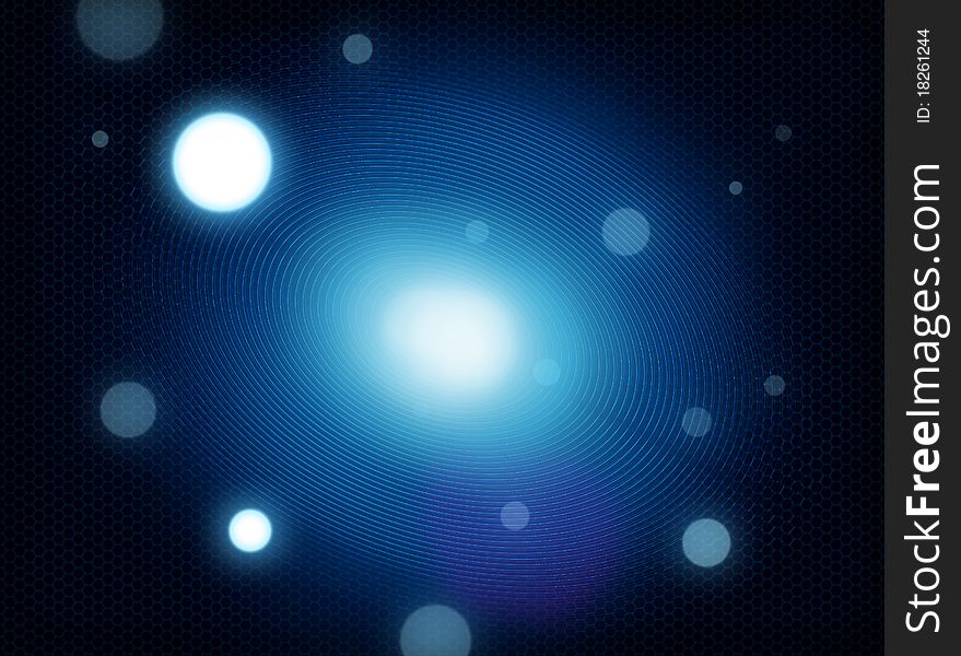 Magic  dots on abstract metalic mesh background