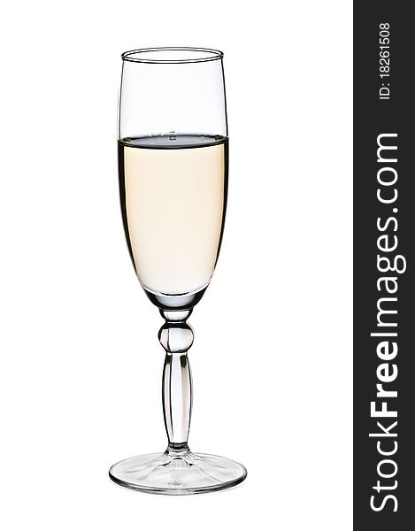 Champagne glass isolated on white