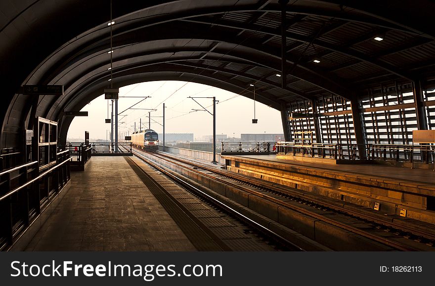 The Airport Link Station In Late Afternoon