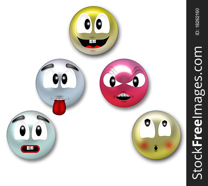 Smiling color balls for web or letter. Smiling color balls for web or letter
