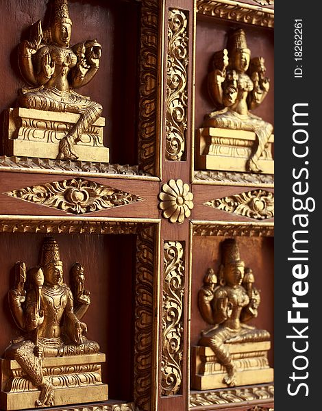 Hindu ancient  wood door in Thailand