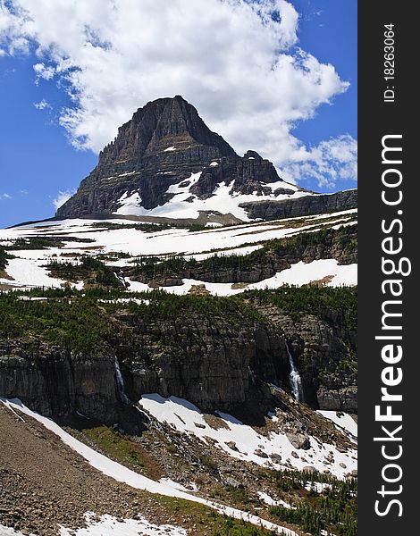 Reynold's mountain at the top of Logan Pass in Glacier National Park. Reynold's mountain at the top of Logan Pass in Glacier National Park.