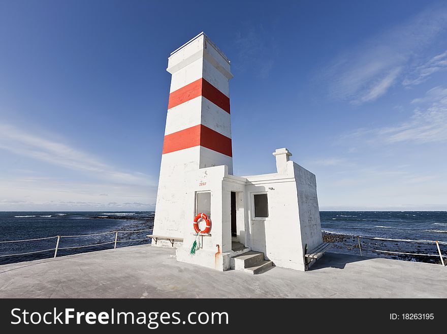 Old lighthouse on a sunny summer day