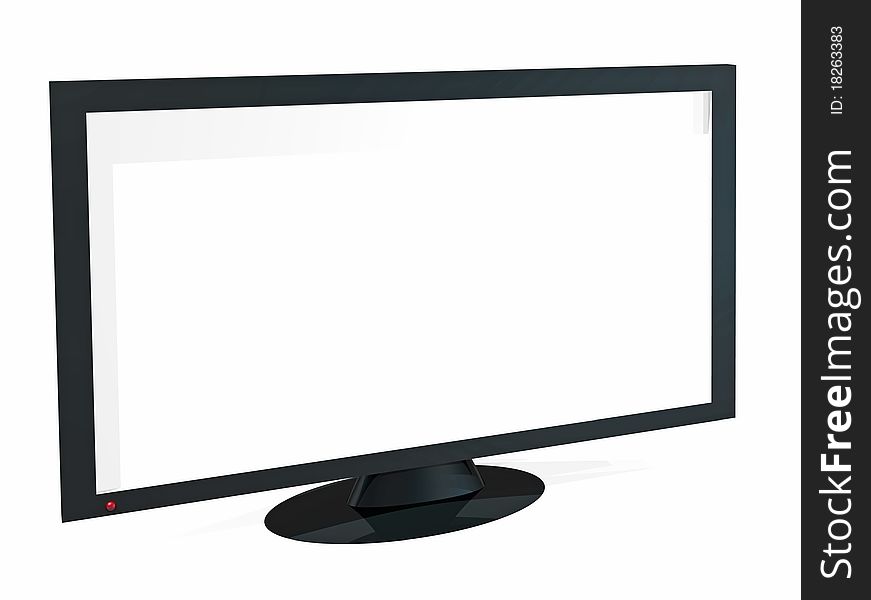 A simple 3D rendered television with blank screen on white background; computer generated illustration. A simple 3D rendered television with blank screen on white background; computer generated illustration.