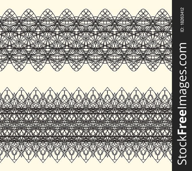 Set of borders seamless elements