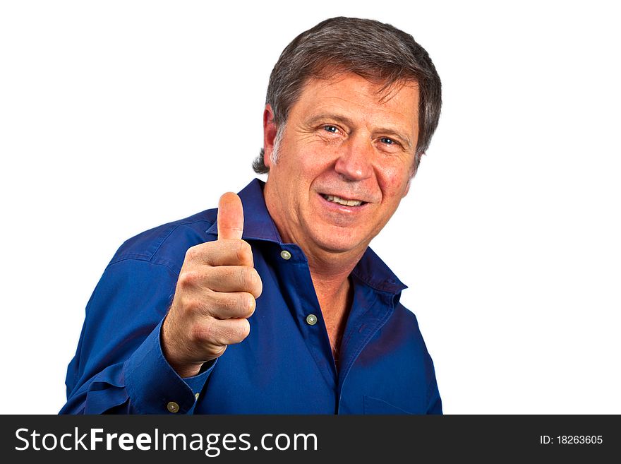 Man gives sign all right with thumb