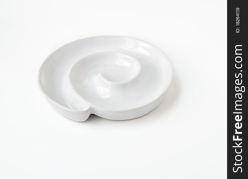 Bowl used for serving appetizers on white background. Bowl used for serving appetizers on white background