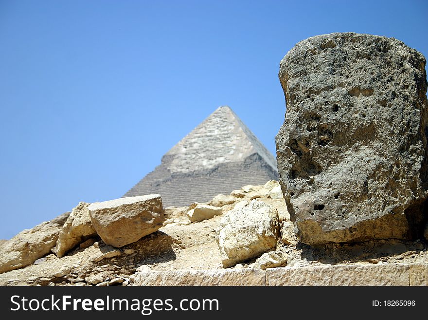 A pyramid near Cairo, Egypt as seen from the surrounding desert. A pyramid near Cairo, Egypt as seen from the surrounding desert.