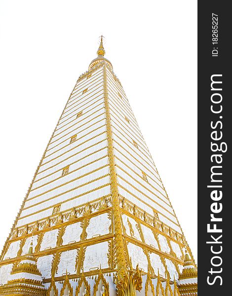 White pagoda with isolation technique. White pagoda with isolation technique