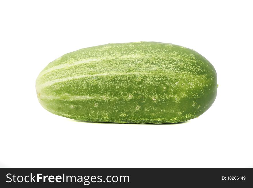 An organic cucumber isolated on a white background