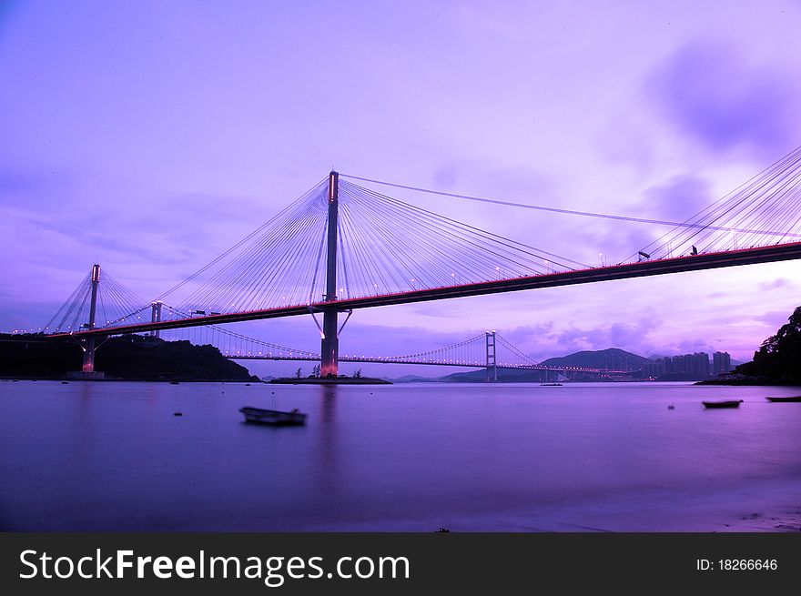 Ting Kau Bridge In Hong Kong