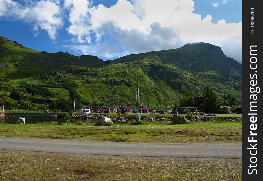 Camping place ,Lofoten Islands in Norway