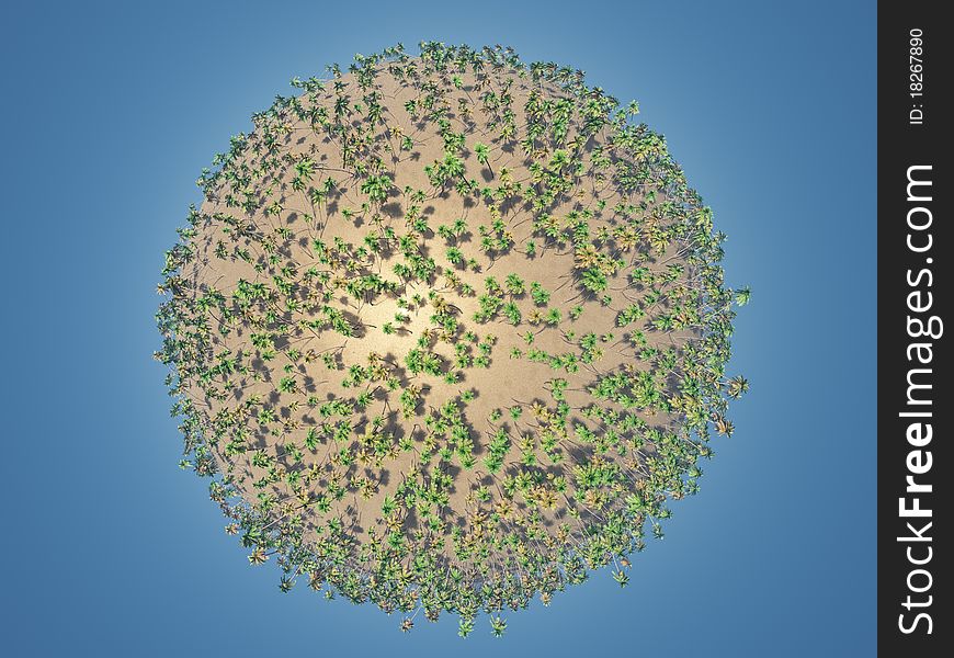 This little palm planet is very cute for your vacation campaign.