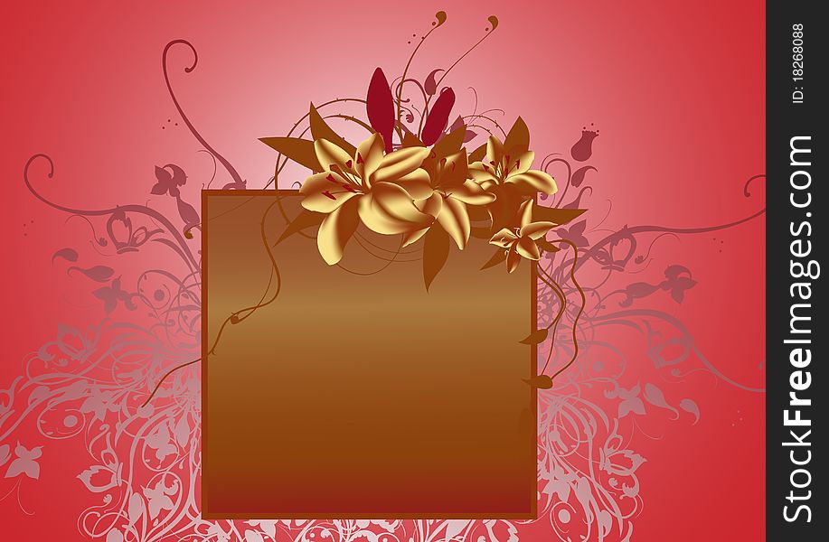 Vector illustraition of elegant floral frame