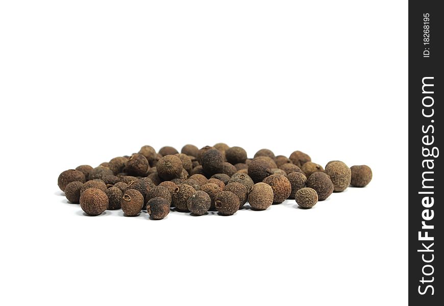 Allspice on the white background