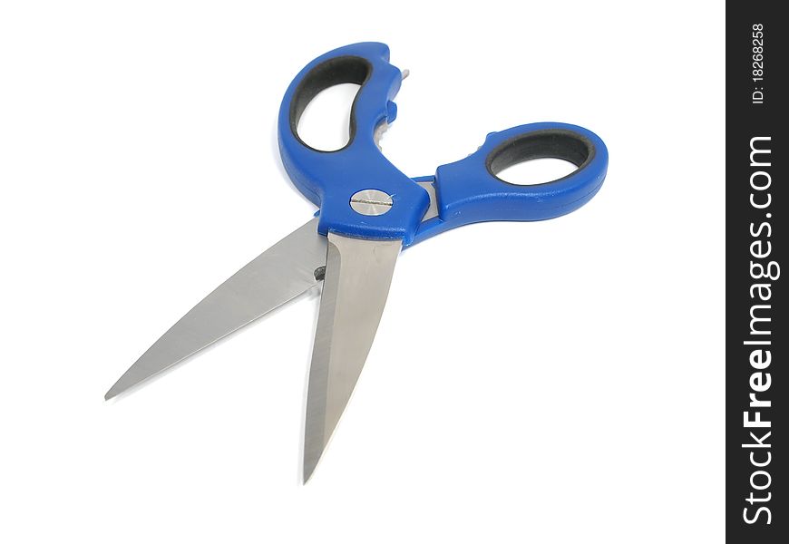 Single scissors on the white isolate background