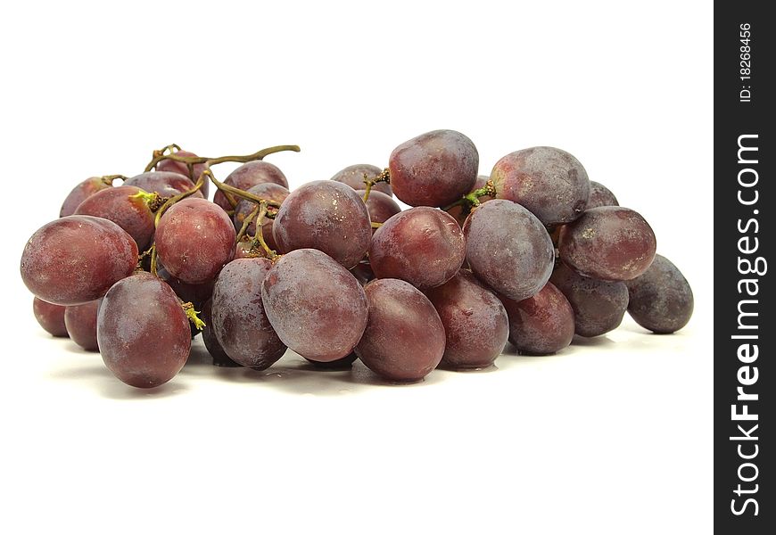 Red grape on a white background