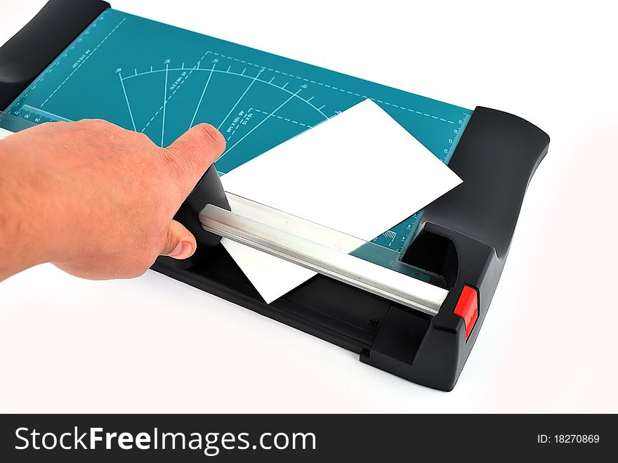 Paper cutter on a white background