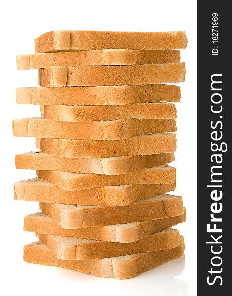 Sliced bread isolated on white background