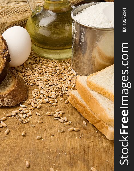 Set Of Bakery Products On Table