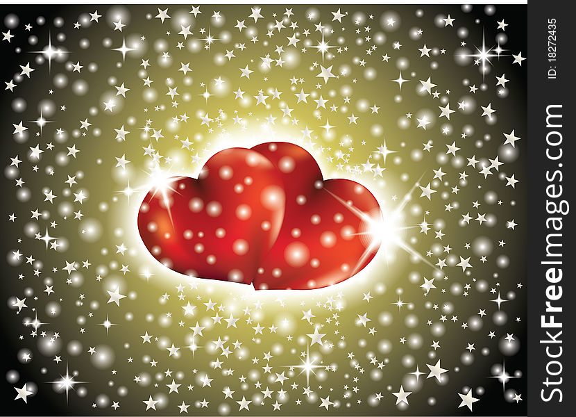 Valentine's day card. Abstract galaxy with hearts