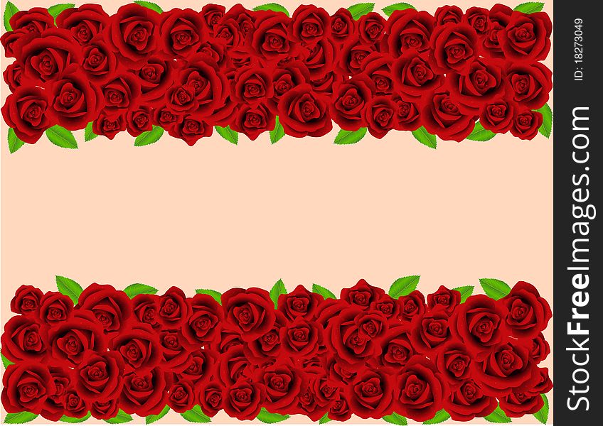 Red roses background illustration for greeting cards