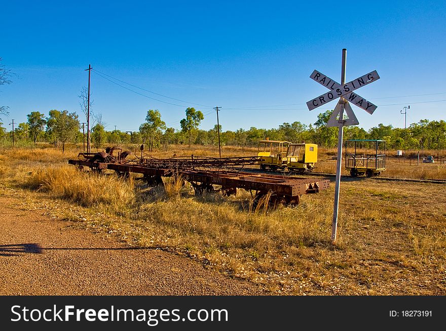 Old freight train in the australian desert