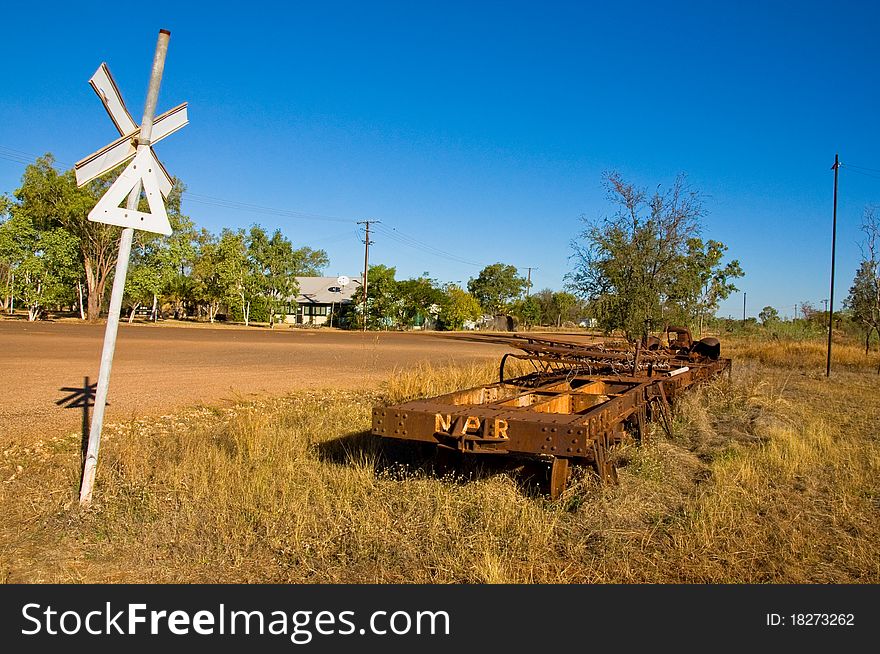 Old freight train in the australian desert