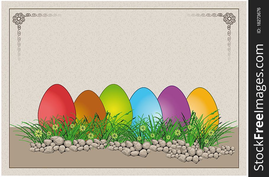 Easter Egg Colors Paper Card