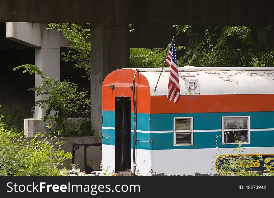 Train & Flag