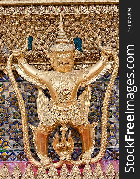 Golden Garuda  at Grand Palace and Emerald Buddha Temple, tourist destination in Bangkok, Thailand