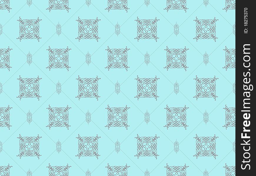 Blue damask seamless wallpaper pattern. Blue damask seamless wallpaper pattern