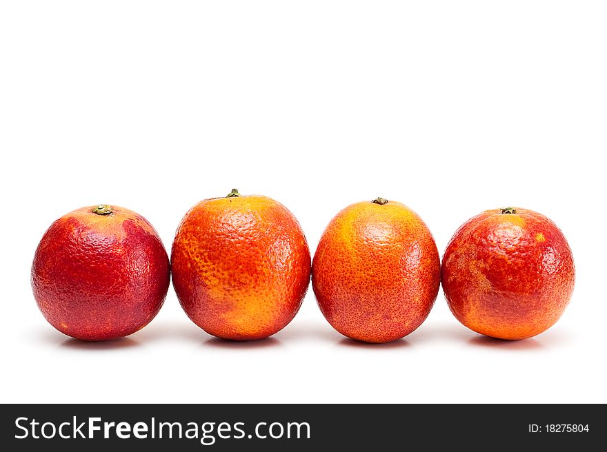 Red oranges isolated on the white background. Red oranges isolated on the white background.