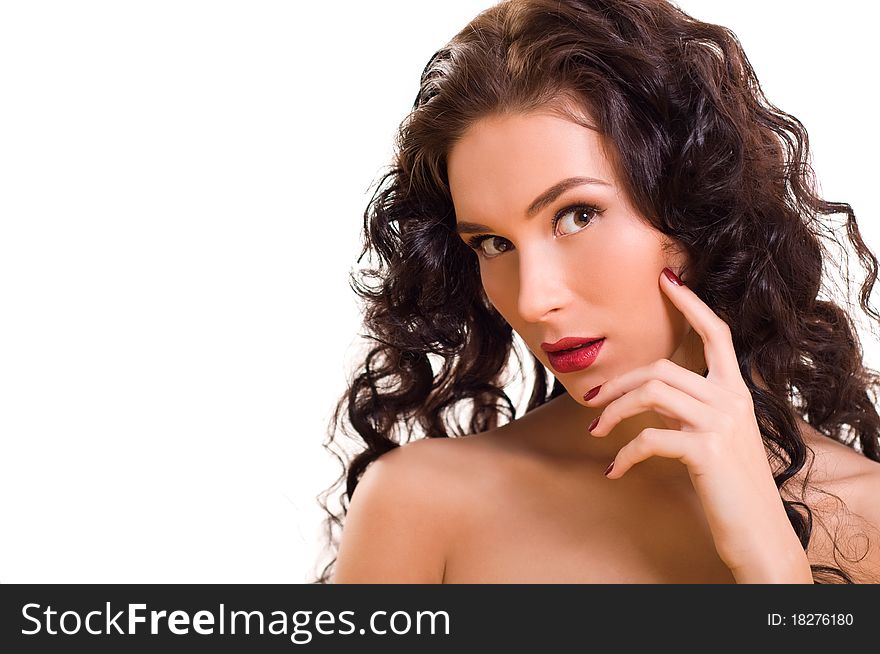 Portrait of young beautiful brunette woman. Portrait of young beautiful brunette woman