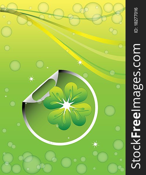 Design for St. Patrick's Day with four leaf clovers