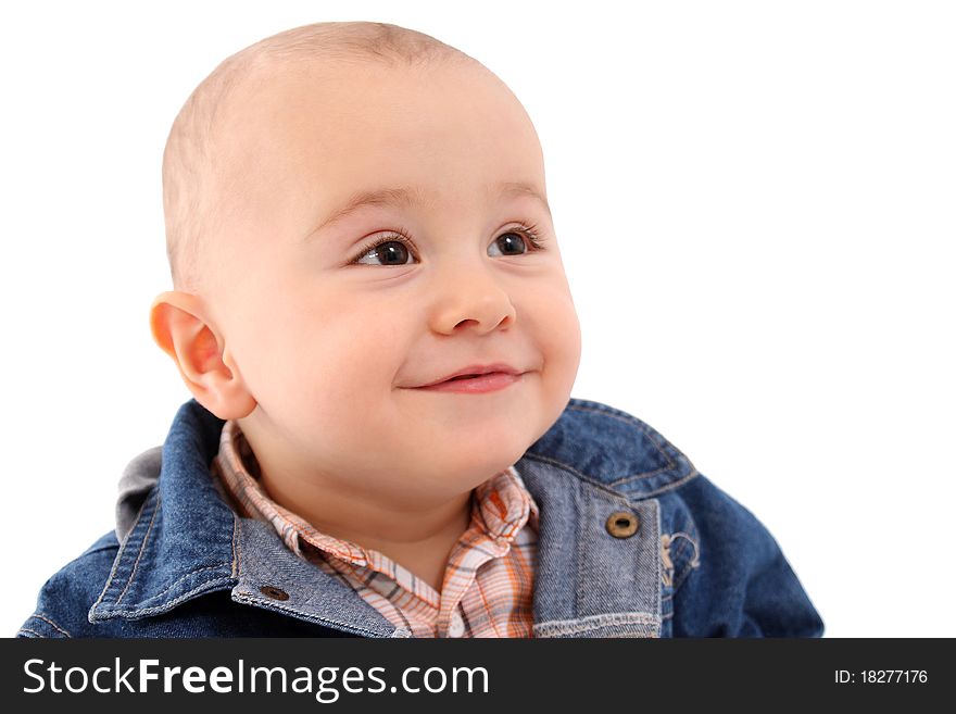 Portrait of a cute child on white background. Portrait of a cute child on white background