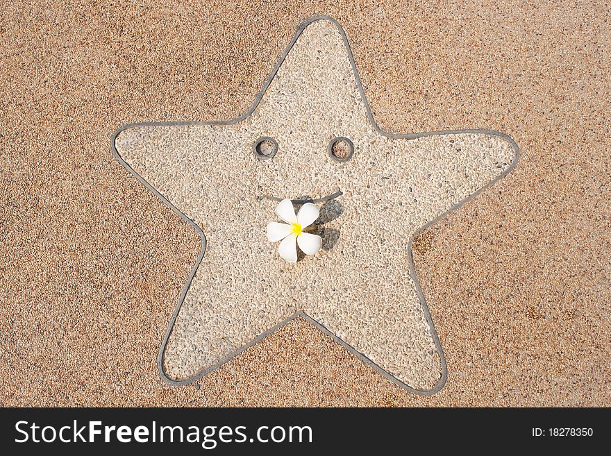 Smile star and white frangipani. Smile star and white frangipani