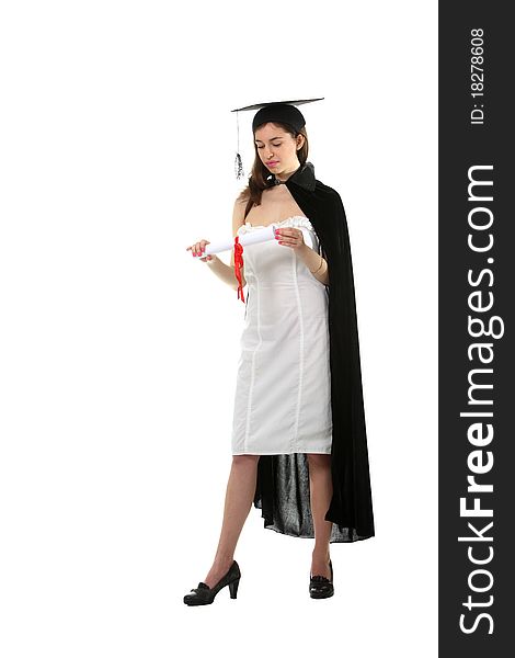 Young attractive graduated student girl