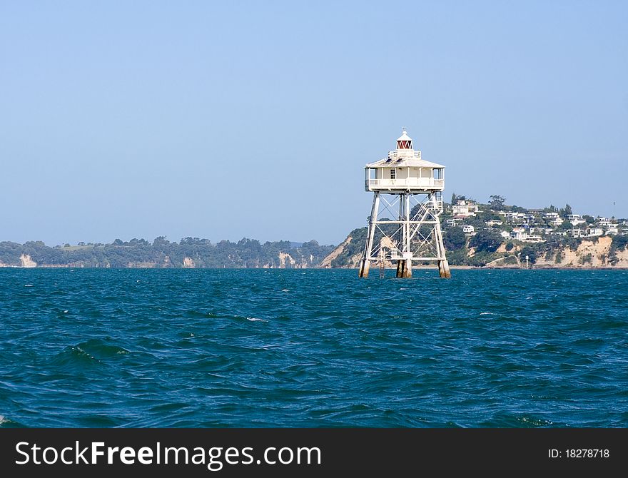 Bean Rock Lighthouse, in the Hauraki Gulf, Auckland, New Zealand. Bean Rock Lighthouse, in the Hauraki Gulf, Auckland, New Zealand