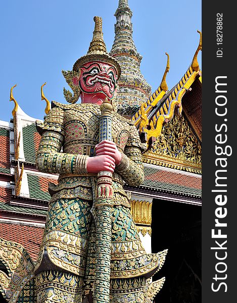 Giant in grand palace.