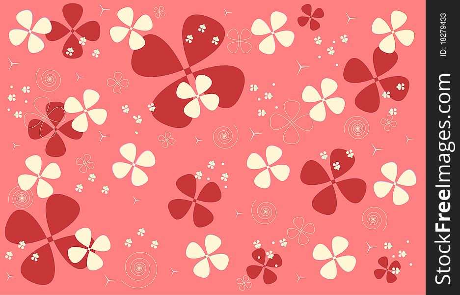Seamless girly floral pattern, background.