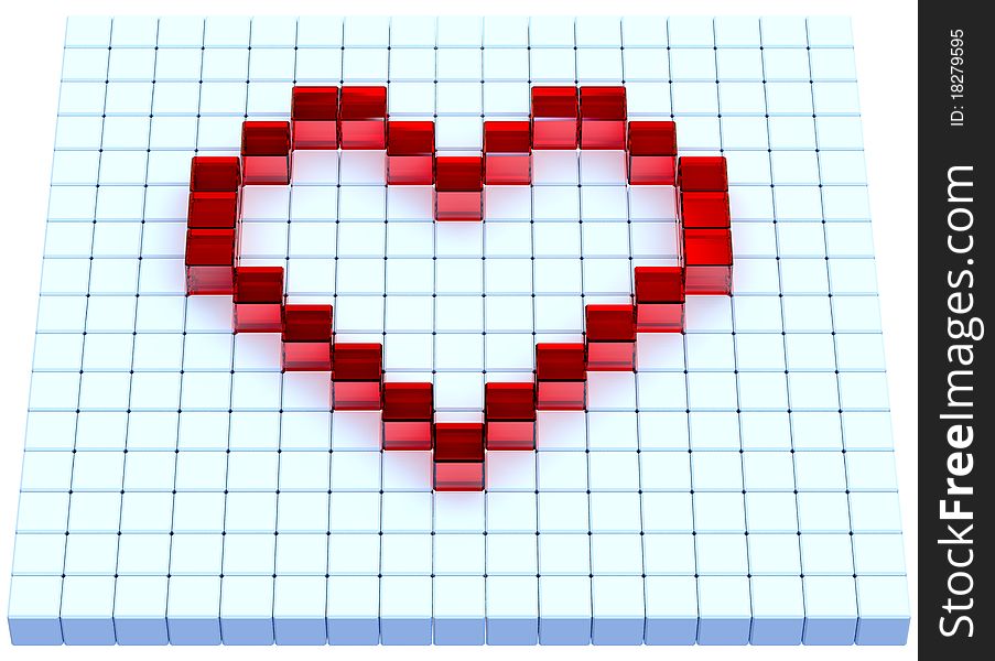 Red heart shape as symbol of love on valentine's day on February, 14th. Red heart shape as symbol of love on valentine's day on February, 14th