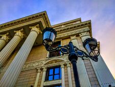 Street Lamp And Corner Of A Building. Stock Photos Street Lamp And Corner Of A Building. Stock Photos
