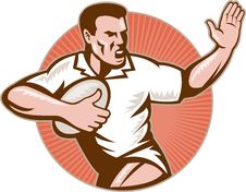 Rugby Player With Ball Fending Off Stock Photos Rugby Player With Ball Fending Off Stock Photos