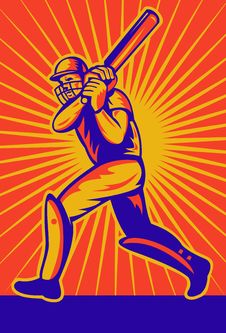 Cricket Batsman Batting Royalty Free Stock Image Cricket Batsman Batting Royalty Free Stock Image