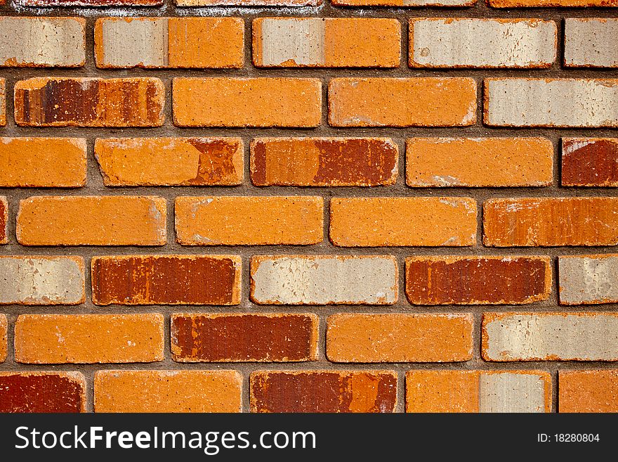 Used Brick pattern with random bricks. Colors vary between red, orange, white, and brown.