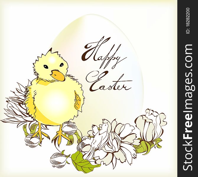 Easter card. Universal template for greeting card, web page, background
