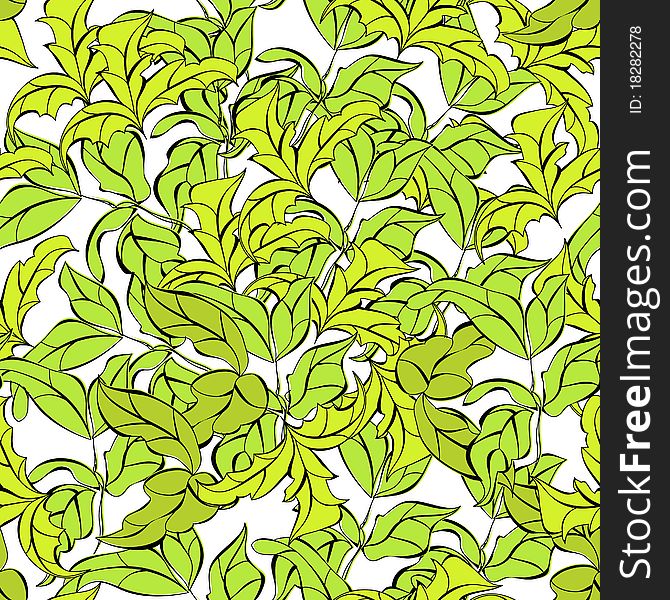 Seamless pattern with green leaves. Seamless pattern with green leaves