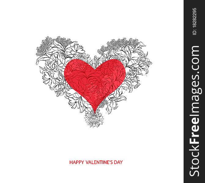 Valentine's day card. Universal template for greeting card, web page, background