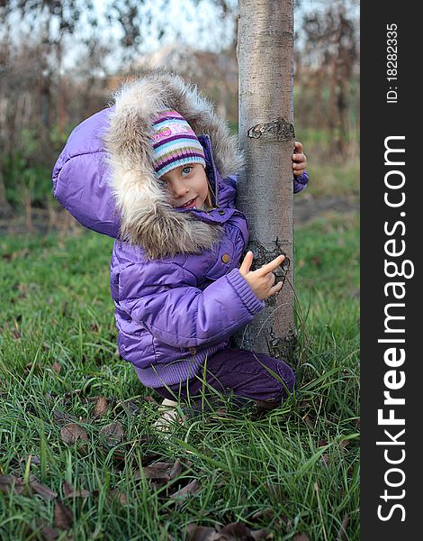 Portrait of smiling  little child outdoor. Portrait of smiling  little child outdoor